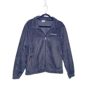 Columbia Jacket Mens SZ M Charcoal Gray Fleece Full Zip Outdoors